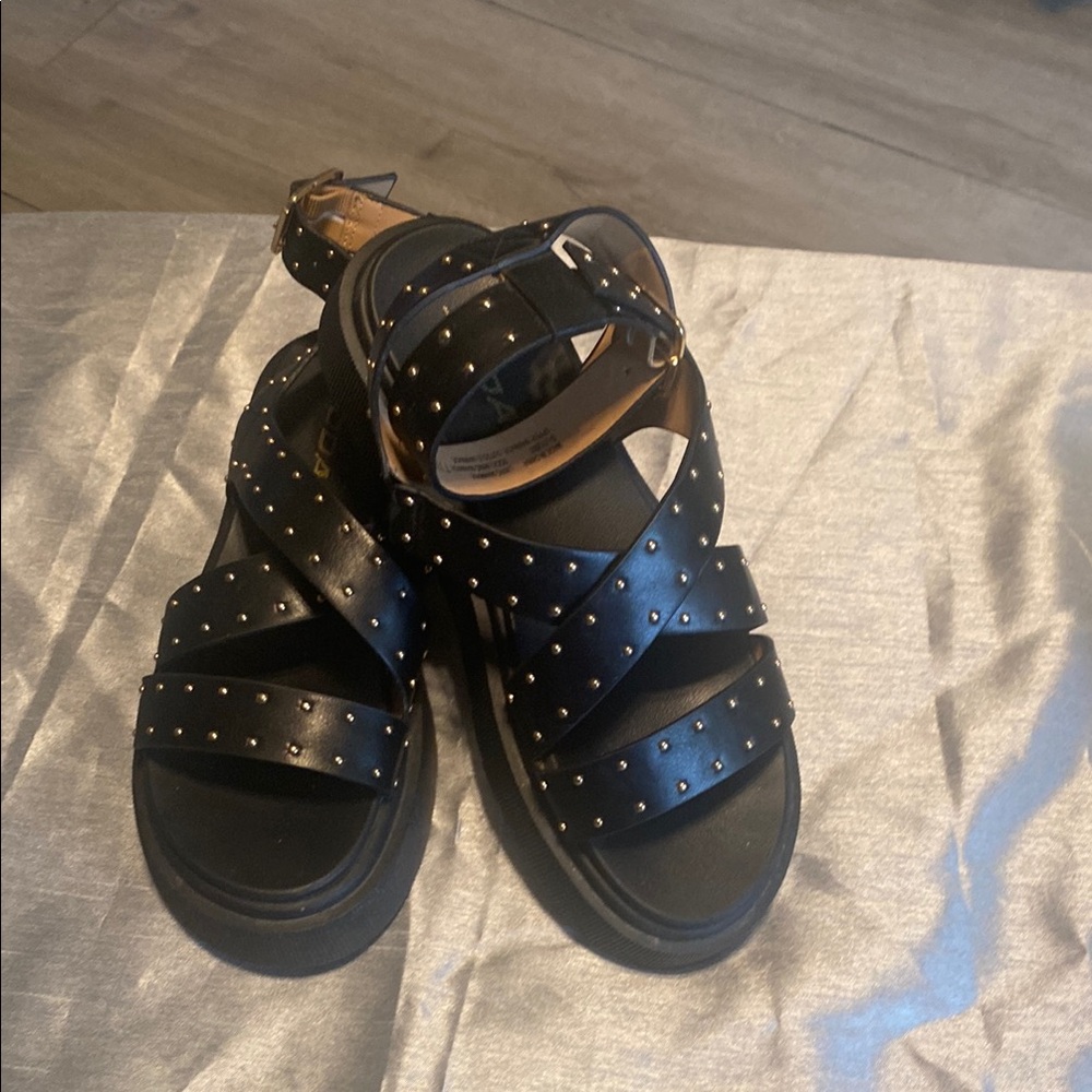Black Studded Sandals